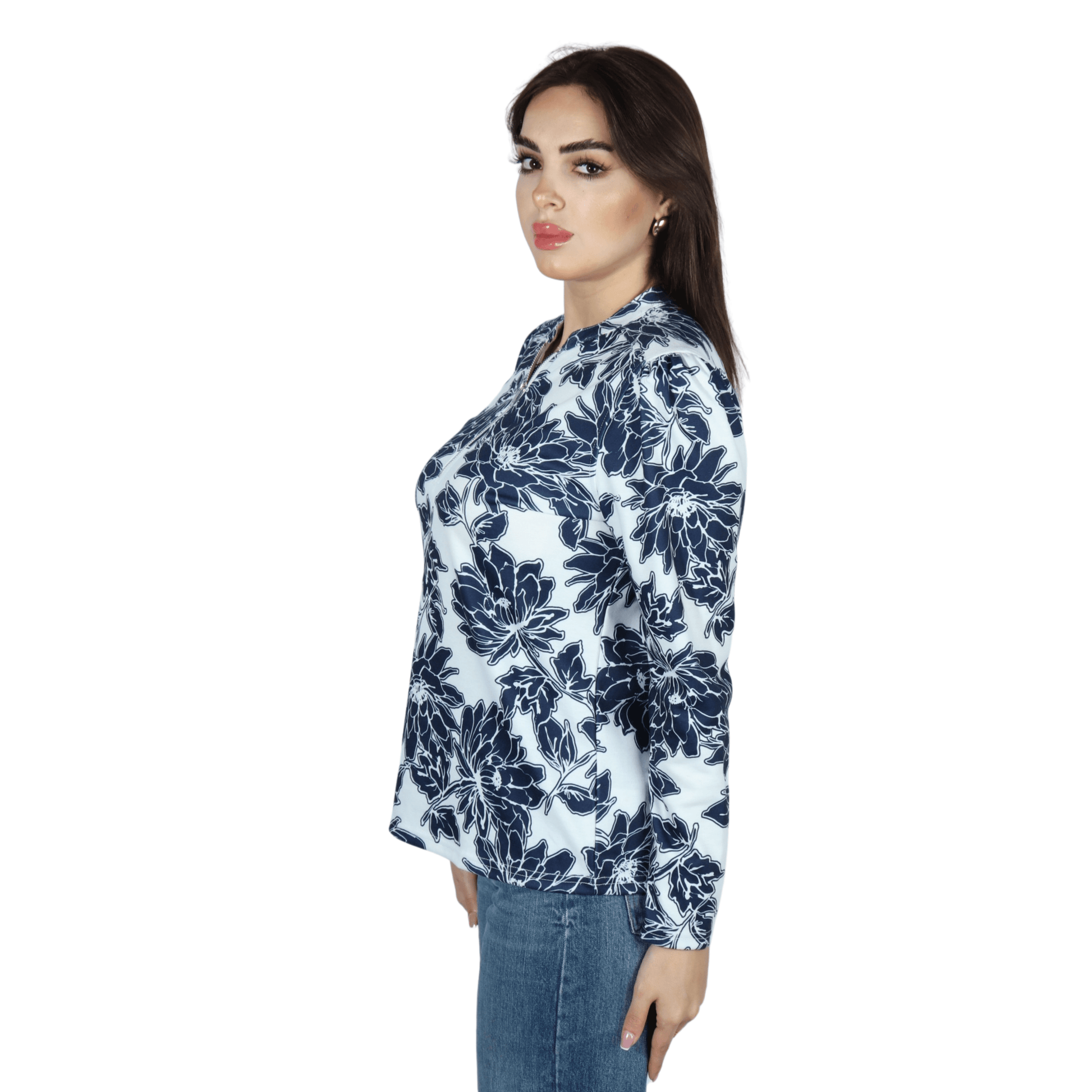 LIZ CLAIBORNE Womens Tops S / Multi-Color LIZ CLAIBORNE - All Over Floral Blouse
