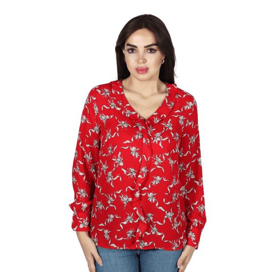LIZ CLAIBORNE Womens Tops LIZ CLAIBORNE - Floral Long Sleeve Blouse