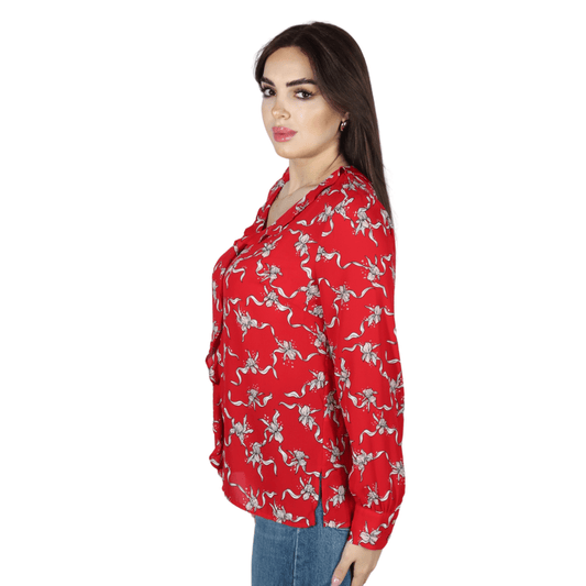 LIZ CLAIBORNE Womens Tops LIZ CLAIBORNE - Floral Long Sleeve Blouse