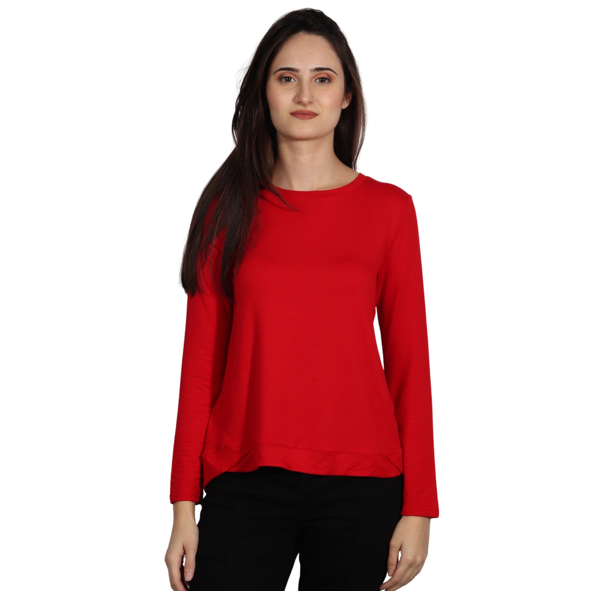 LIZ CLAIBORNE Womens Tops XS / Red LIZ CLAIBORNE - Round Neck Blouse