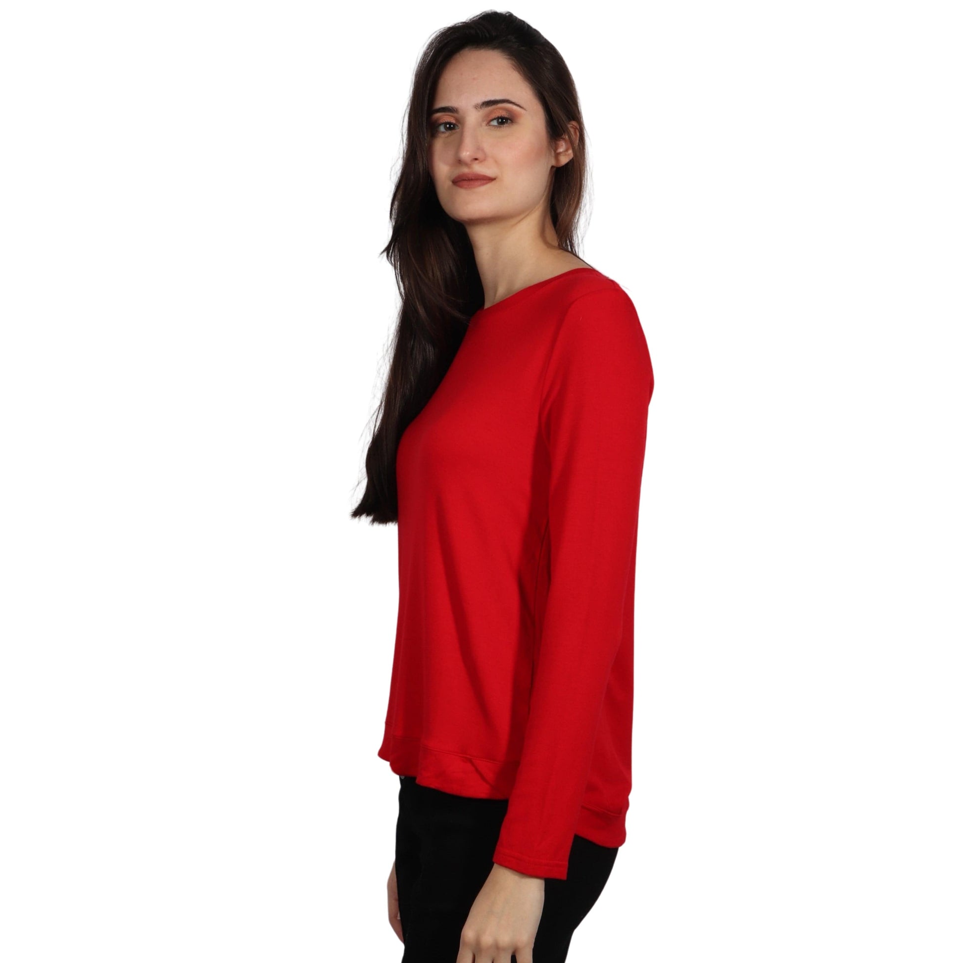 LIZ CLAIBORNE Womens Tops XS / Red LIZ CLAIBORNE - Round Neck Blouse