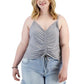 LOVE FIRE Womens Tops XXXL / Grey LOVE FIRE - Ruched-Front Tank Top