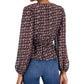 LUCY PARIS Womens Tops XS / Brown LUCY PARIS -  Freja Tie-Front Peplum Top