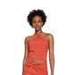 LUCY PARIS Womens Tops XS / Brown LUCY PARIS - Patchwork Halter blouse