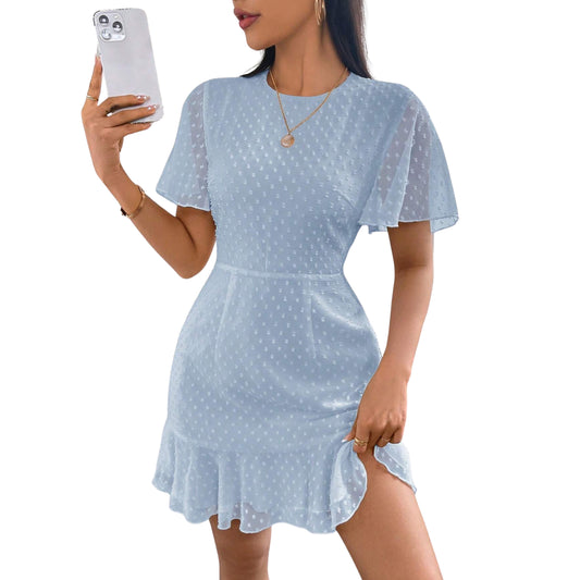 SHEIN -  Solid Color Chiffon Mini Dress