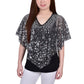 NY COLLECTION - Sequin-Front Poncho Top