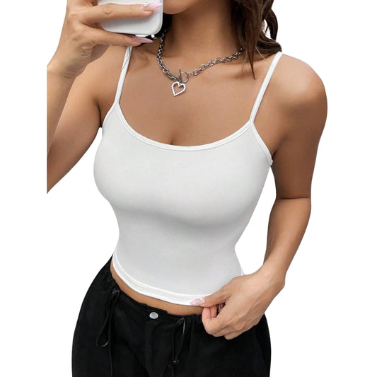 SHEIN - Slim Fit Spaghetti Strap Tank Top
