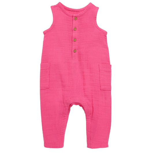OLD NAVY - Double-Weave Sleeveless Henley One-Piece Overall