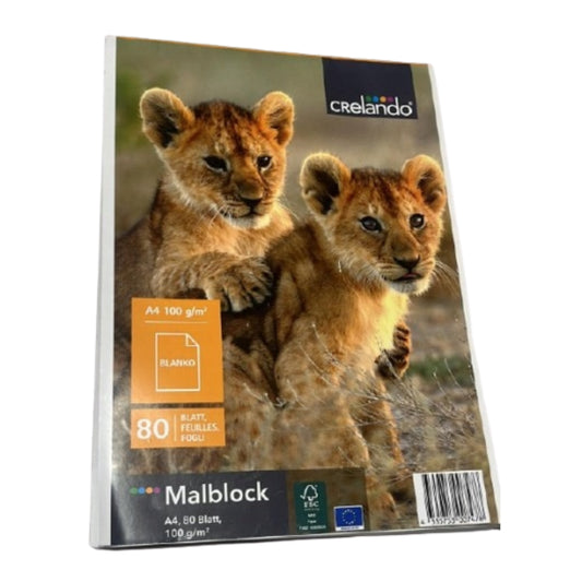 CRELANDO -  Drawing pad A4 sketchbook 80 sheets 100 g/m2