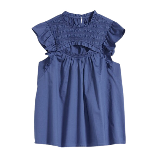 OLD NAVY - Flutter-Sleeve Smocked Cutout Swing Blouse
