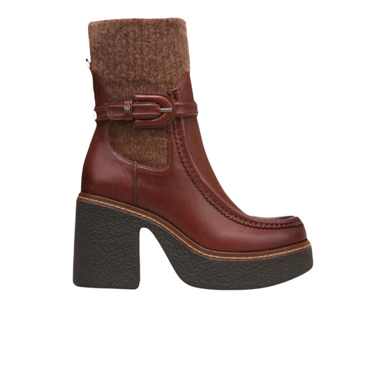 SAM EDELMAN - Leather Australian Wool Mid-Calf Boots