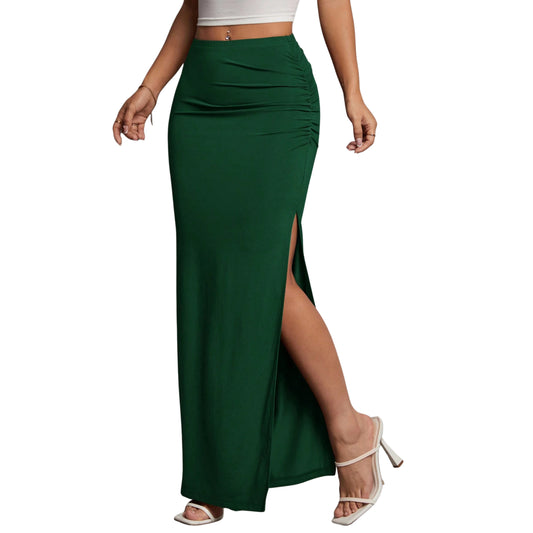 SHEIN - Rushed Split Thigh Skirt