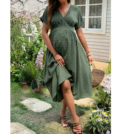 SHEIN - Maternity Short Sleeve Maxi Dress