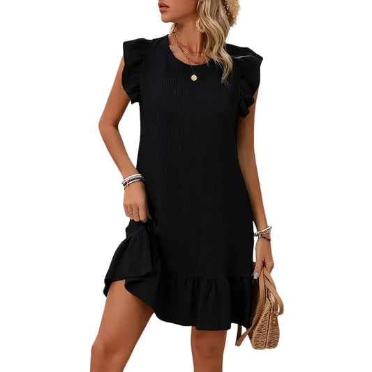 SHEIN - Round Neck Cap Sleeve Dress