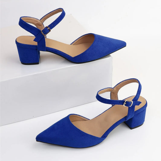 SHEIN - Pointed Toe Buckle Decor Heel