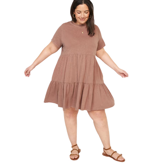 OLD NAVY - Short-Sleeve Tiered Mini Swing Dress