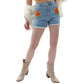 OXXO - Flower Patterned Denim Shorts