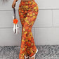 SHEIN - Plus Size Floral Print Elastic Waist Pant