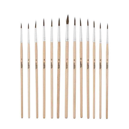 CRELANDO - Set of natural bristle painting brushes