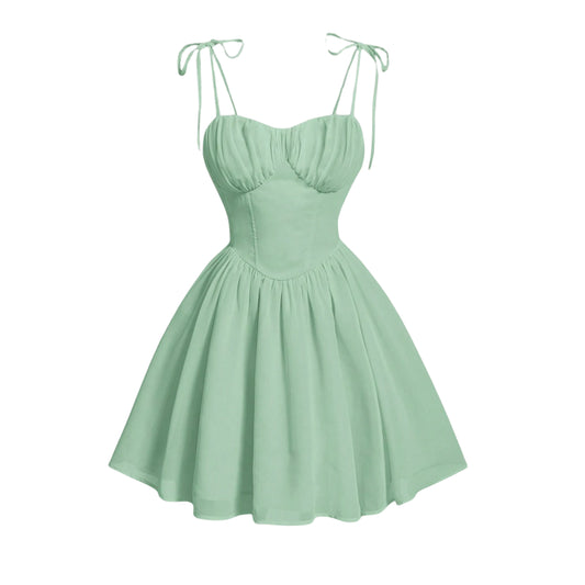 SHEIN -  Ribbed Chest Tie Cami Dress