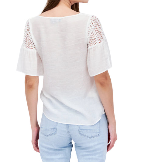 BCX - Lantern-Sleeve Peasant Top