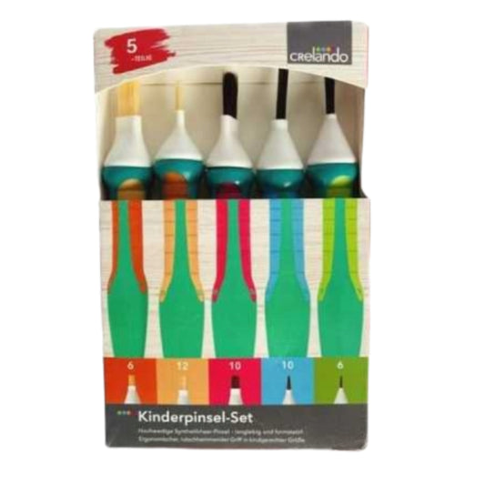 CRELANDO - SET OF PAINT BRUSHES FOR CHILDREN 5 pcs