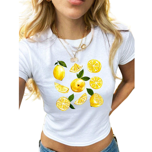 SHEIN -  Lemon Fruit Pattern T-Shirt