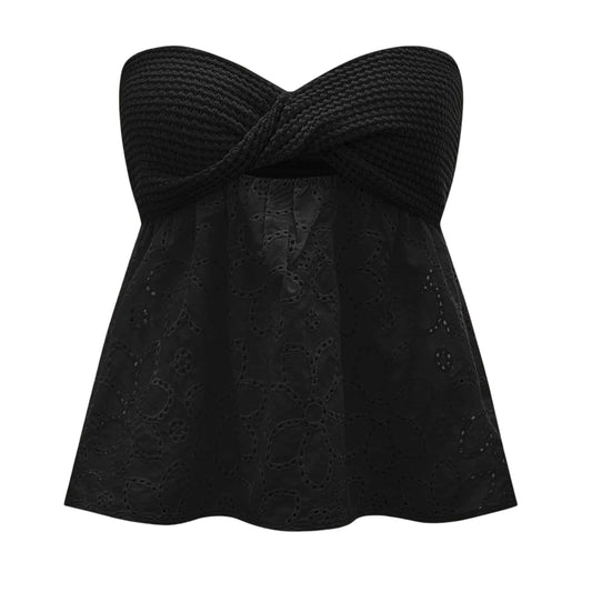SHEIN -  Pleated Front Cropped Top