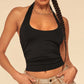 SHEIN -  Solid Backless Crop Top