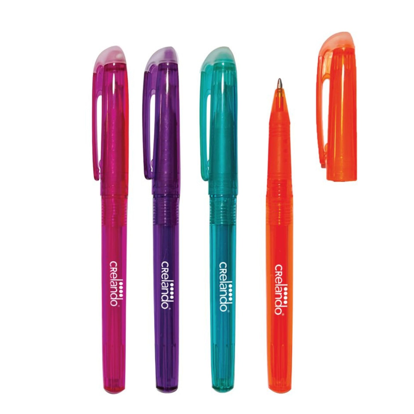 CRELANDO -  Multi-Coloured Erasable Rollerball Pen - 4 Pack