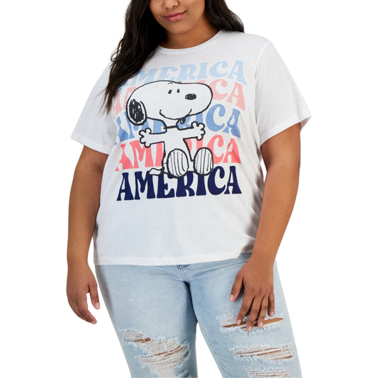 PEANUTS - Plus Size Snoopy America Graphic T-Shirt