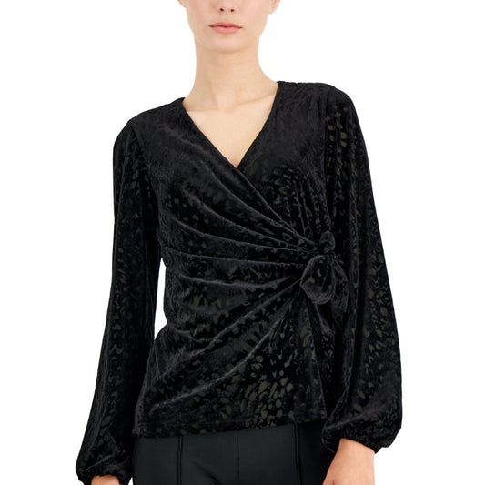ALFANI -  Velvet Wrap Top