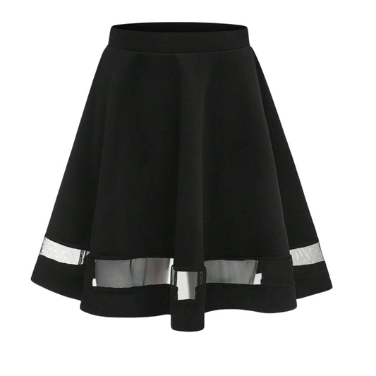SHEIN -  wide-leg skirt with mesh insert and wide waist