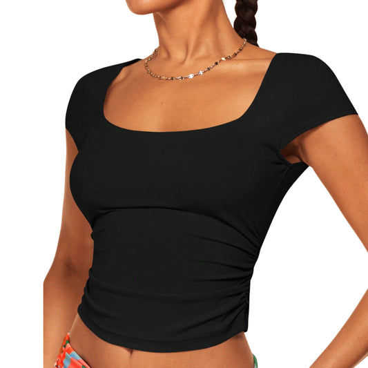 SHEIN - Cropped T-Shirt Square Neck