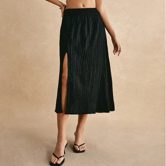 SHEIN - Split Thigh Plisse Skirt