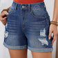 SHEIN -  Distressed Cuffed Denim Shorts