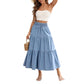 SHEIN -  Loose Elastic Waist Denim Skirt