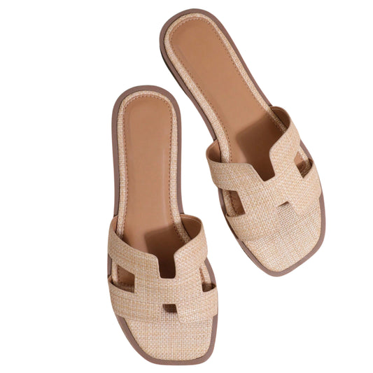 SHEIN -  Fashionable Solid Color Open Toe Flat Slipper