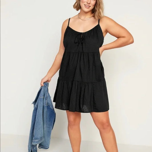 OLD NAVY - Tiered Clip-Dot Mini Cami Swing Dress