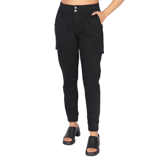 MADDEN GIRL Womens Bottoms M / Black / 28-29 MADDEN GIRL - Cargo Joggers