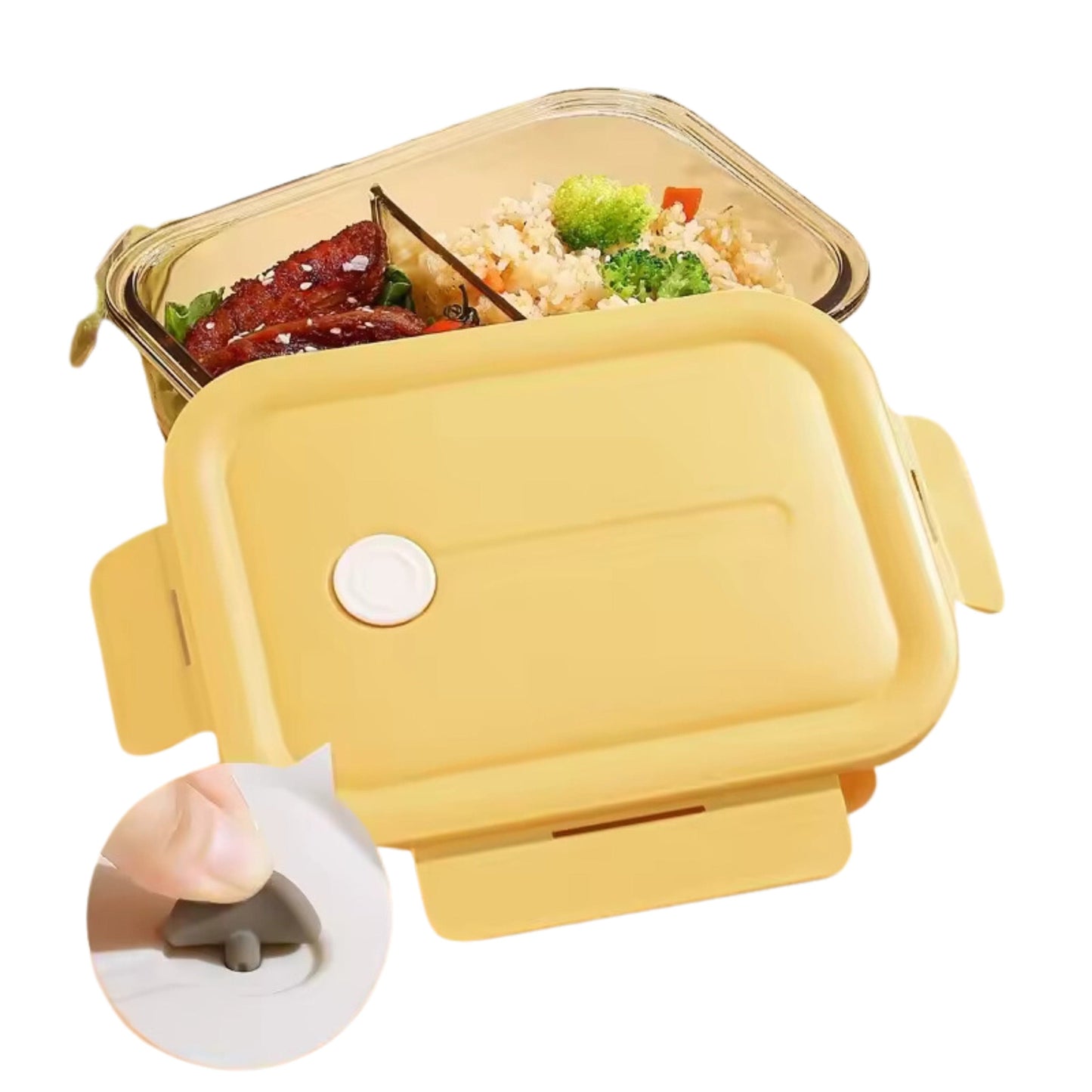 MAIXI School Supplies MAIXI - Divided Meal Glass Bento Lunch Box