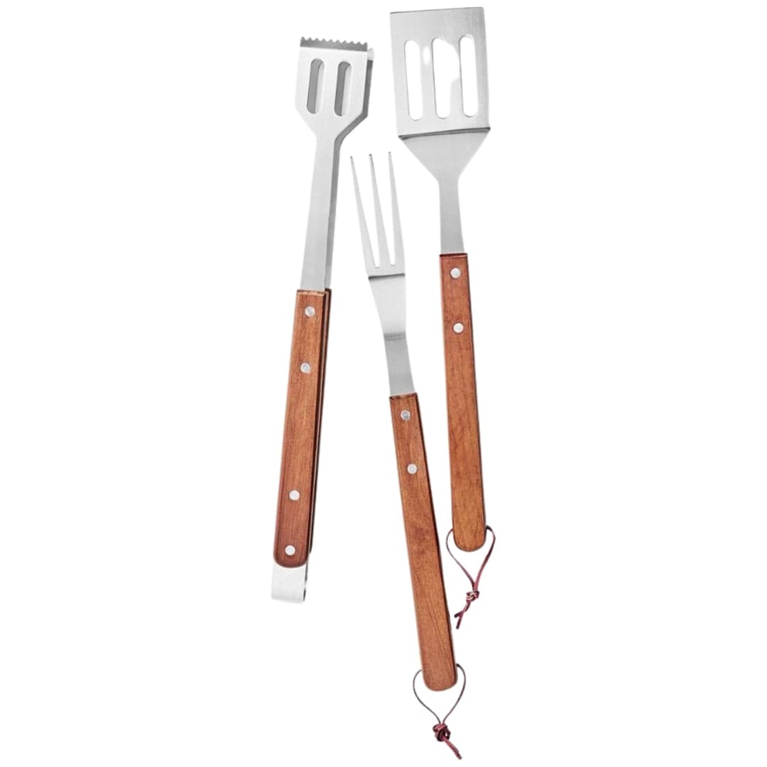 MARTHA STEWART Kitchenware Brown MARTHA STEWART - 3-Pc Wood Handled Utensil Set