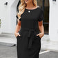 MEROKEETY Womens Dress M / Black MEROKEETY -  Casual Tie Waist with Pockets Dress