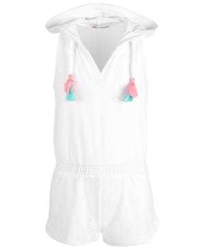 MIKEN MERMAIDS Girls Overall L / White MIKEN MERMAIDS - Kids - Terry Hoodie Romper Cover Up