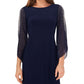 MSK Womens Dress M / Navy MSK - Women's Beaded Shift Split Sleeve