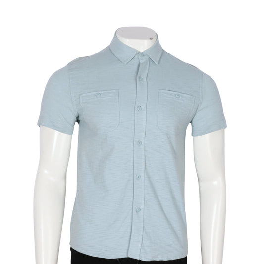 MUTUAL WEAVE Mens Tops S / Light blue MUTUAL WEAVE - Cotton button up shirt