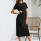 NAGGOO Womens Dress XXL / Black NAGGOO - Short Sleeves Dress