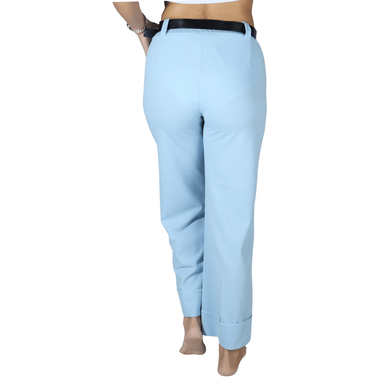 NEW G.J Womens Bottoms L / Blue / 30 NEW G.J - Belt straight leg pants