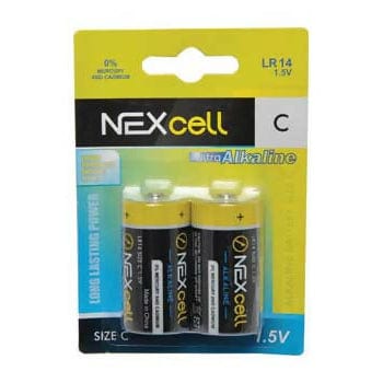 NEXCELL Electronic Accessories NEXCELL - Size C Alkaline Battery 1.5 Volt Pack of 2 – LR14
