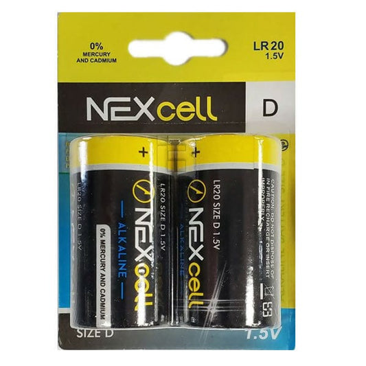 NEXCELL Electronic Accessories NEXCELL - Size D Alkaline Battery 1.5 Volt Pack of 2
